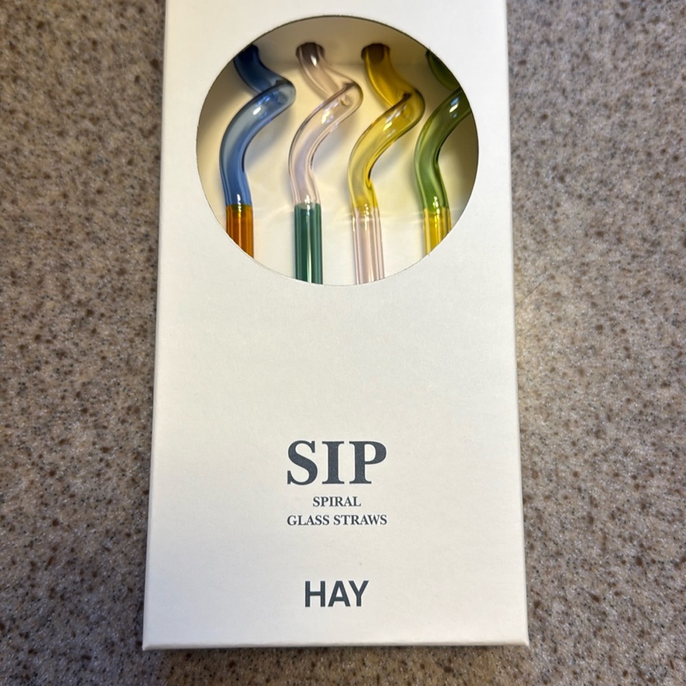 Sip Spiral Glass Straws by Hay